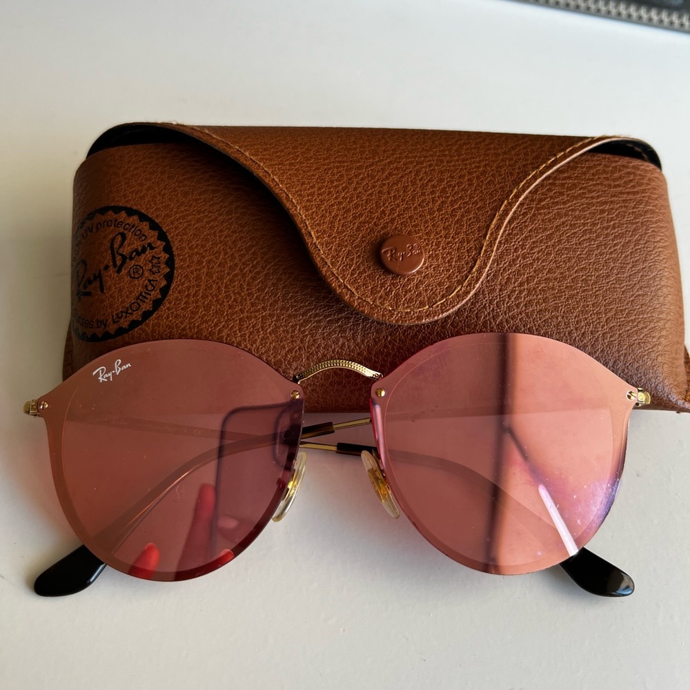 Ray Ban Mirrored Sunglasses, Pink